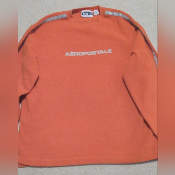 Aeropostale Aero-tec Fleece Men’s Sweatshirt Size L Orange Pullover - Picture 9 of 10
